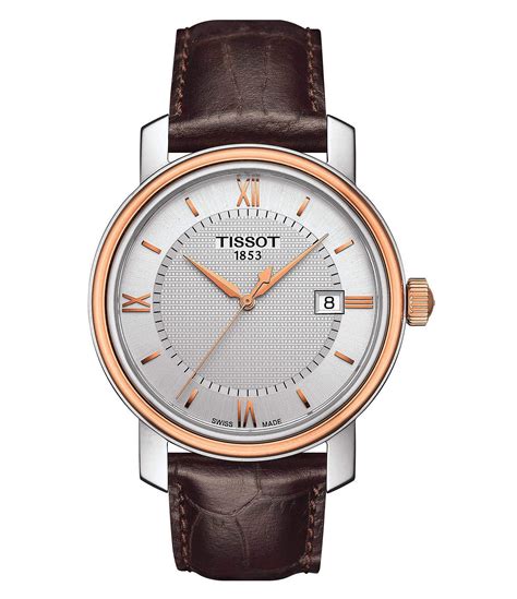 Tissot Bridgeport Brown Leather Strap Watch Dillard S Brown Leather