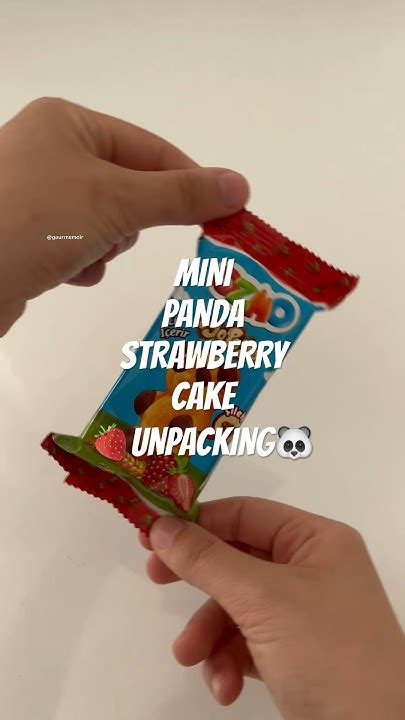 🐼mini Panda Strawberry Cake Unpacking🍓 Subscribe🩵 Shorts Cake Snacks Food Asmr Satisfying