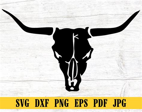 Bison Skull Svg Cow Skull Svg Cattle Skull Svg Bison Skull Etsy