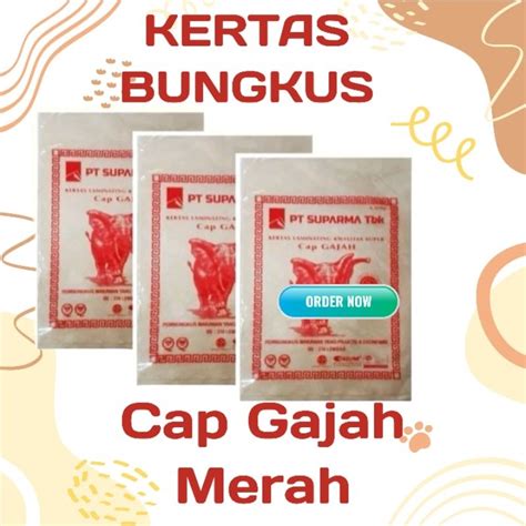 Jual Kertas Bungkus Coklat Cap Gajah Merah Alat Makan Pembungkus