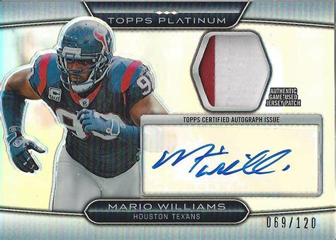 Topps Platinum Autographed Patches Mwi Mario Williams Auto Jersey