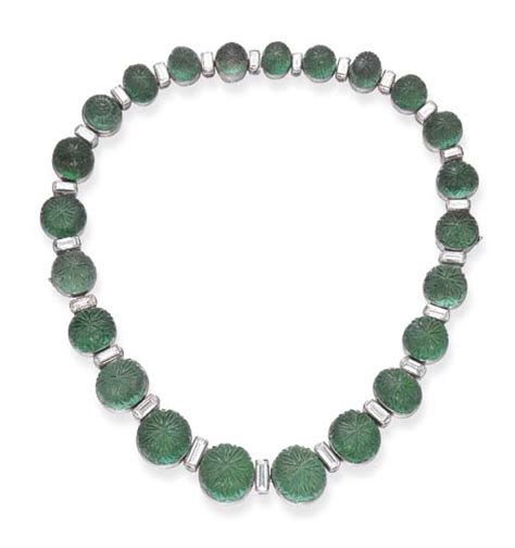 An Art Deco Emerald And Diamond Necklace By John Rubel Christies In 2024 Art Deco Jewelry