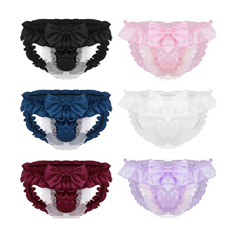Men S Sexy G String Thong Underwear Mens Sissy Triangle Panties Lingerie Soft Satin Crotchless