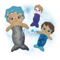 Aqua Mermaid Stuffie Stuffies Aqua Mermaid Applique Designs