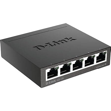 D Link DGS 105 Switch 5 Porte Gigabit Struttura In Metallo Nero