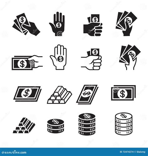 Hand And Money Icon Set Stock Illustration Illustration Of Benefit