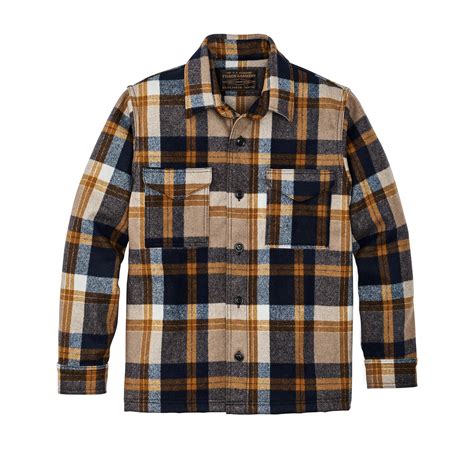 FILSON SEATTLE WOOL JAC-SHIRT - Navy/Bronze Plaid – GaintGaint.com