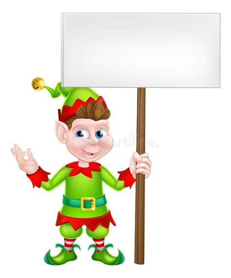 Christmas Elf Holding Sign Stock Illustrations 320 Christmas Elf