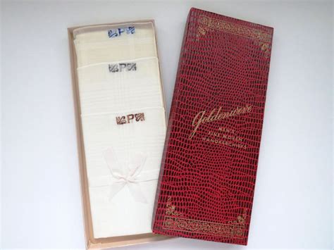 Vintage Monogram P Mens Handkerchiefs Set Of New In Package