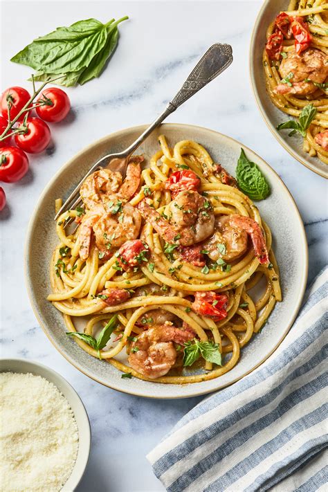 Shrimp Pesto Pasta - The Pasta Twins