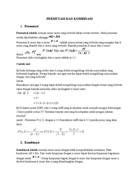 Koleksi 10 Kumpulan Contoh Soal Permutasi Dan Kombinasi Paling Update