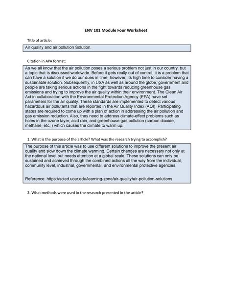 Env Module Four Worksheet Done Env Snhu Studocu