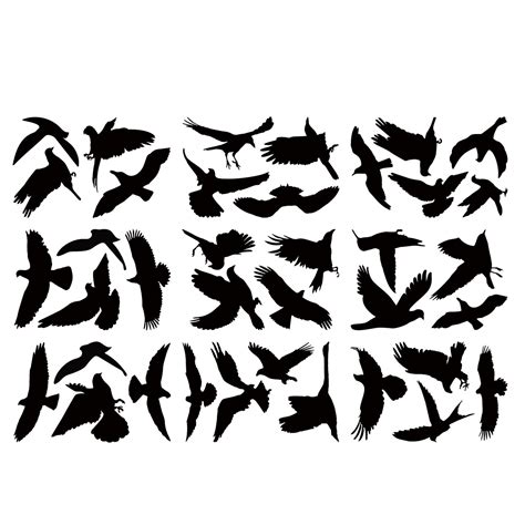 Anti-collision Black Bird Glass Windows Sticker Static Electricity