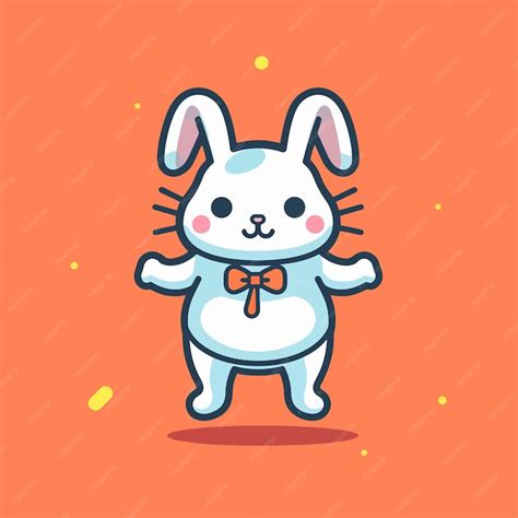 Premium Vector Cute Rabbit Jumping Vector Illustration