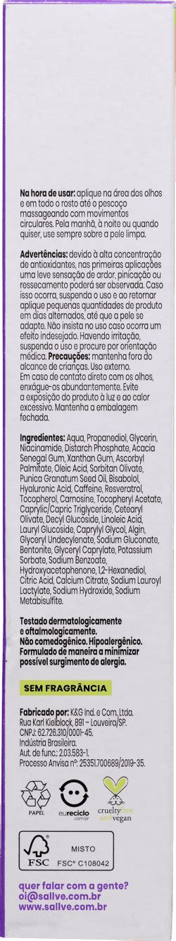 Sérum Gel Facial Sallve Antioxidante Hidratante Beleza na Web