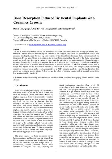 (PDF) Bone Resorption Induced By Dental Implants with Ceramics Crowns