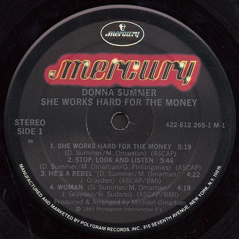 Donna Summer She Works Hard For The Money Vinyl Lp 1983 Us