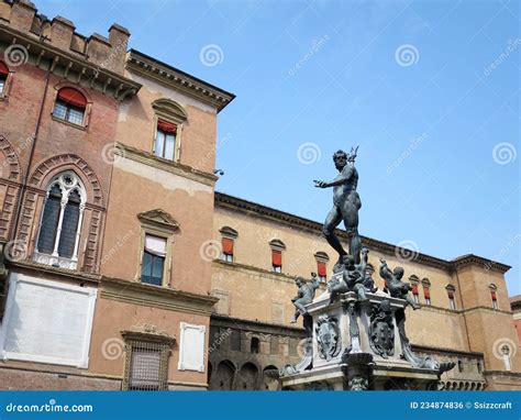 The Fountain Of Neptune Fontana Del Nettuno In Bologna Italy Stock