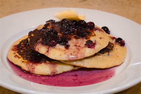 Whole Wheat Blueberry Pancakes And Blueberry Maple Syrup Simple Awesome Cooking