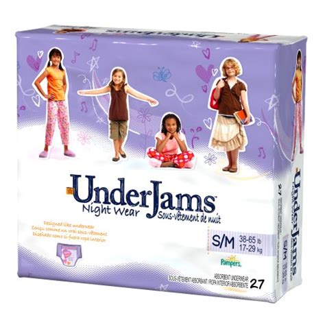 Pampers UnderJams Night Wear For Girls, Size S/M (38-65 Lbs), 27-Count Packages (Pack of 3)