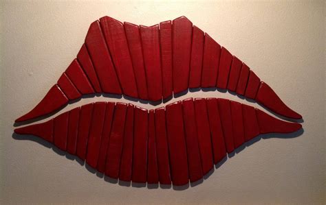 Red Lips Salon Decor Kiss Pallet Wall Art Wall Art Love