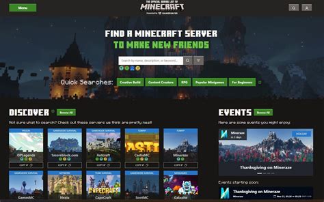 List of all official Minecraft servers