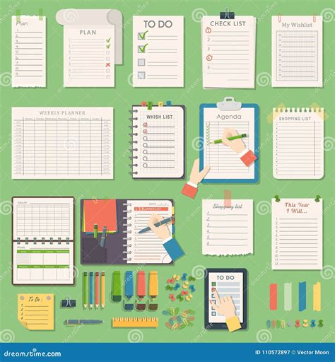 vector notebook agenda business planner note meeting notebook plan