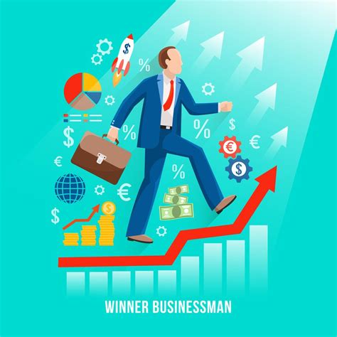 Successful Businessman Symbolic Flat Poster Vector Art At Vecteezy