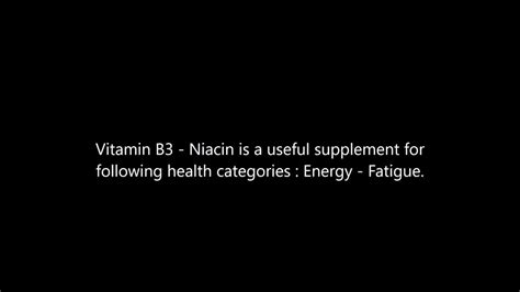 Vitamin B3 Niacin Health Benefits Youtube