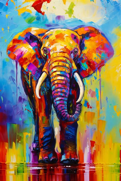 Elephant Modern Art Canvas Print Elephant Wall Art Decor Elephant Wall ...