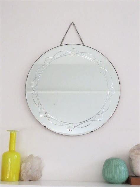 Vintage Art Deco Round Mirror Large | eBay