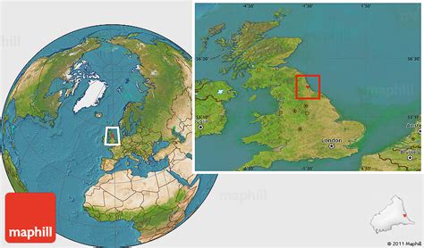 Satellite Location Map of Sunderland