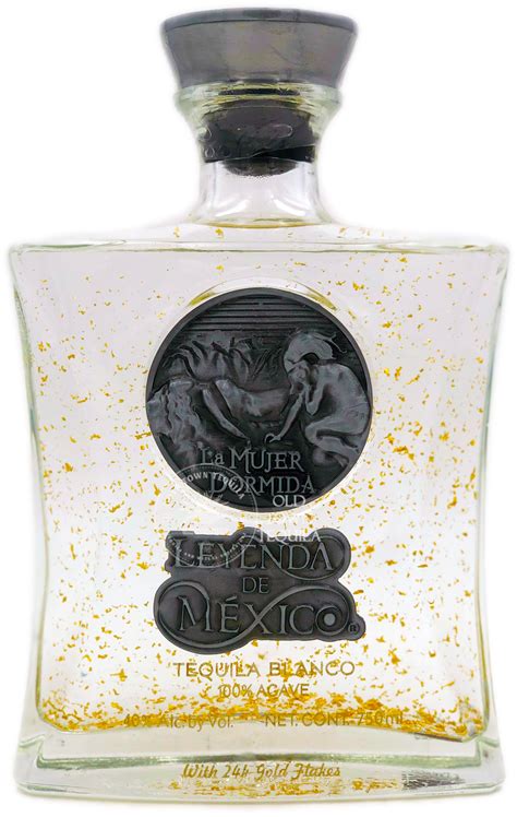 Leyenda De Mexico Blanco Tequila With 24 Gold Flake Old Town Tequila