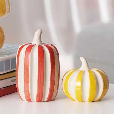 WDS WONDROUS Fall Autumn Pumpkin Decorations Indoor Ceramic Pumpkin