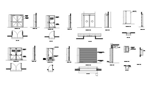 2d Cad Dwg Drawing File Of The Double Door Section And Elevation Design ...