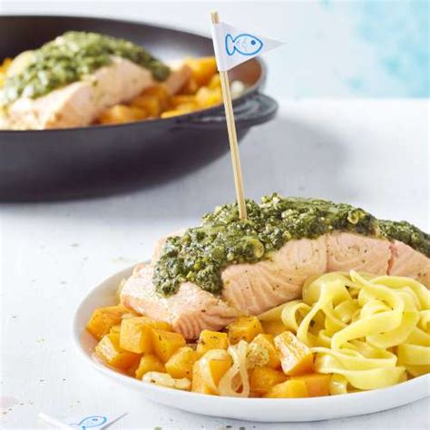 Recept Voor Zalm Met Pesto En Butternutpompoen Colruyt Lekker Koken