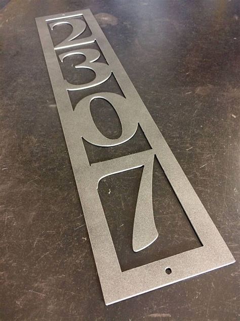 Vertical House Numbers Metal Address Sign Custom Metal Etsy Custom