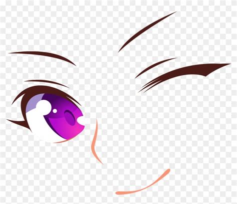 Purple Eyes Smile Wink - Anime Girl Eyes Winking - Free Transparent PNG ...