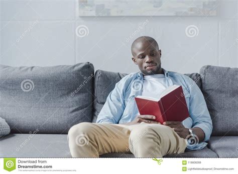 Handsome African American Man Reading Book Stock Photo Image Of Alone