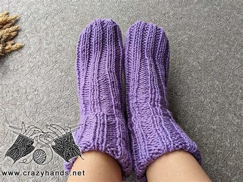 Flat Knit Ribbed Socks Free Pattern Crazy Hands