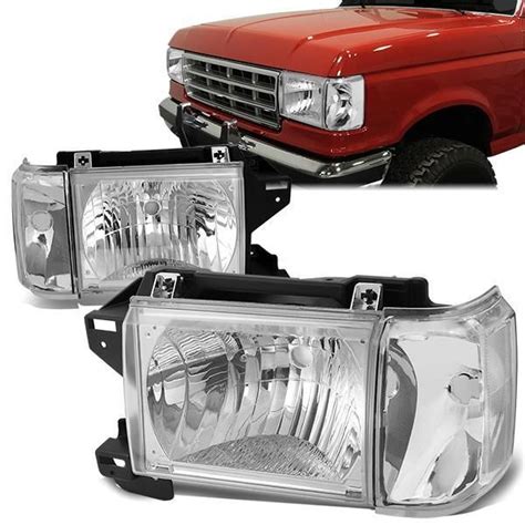 Factory Style Headlights 87 91 Ford F 150 F 250 F 350 Bronco