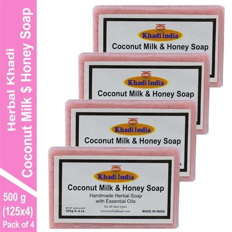 Herbal Khadi Coconut Milk Honey Handmade Glycerin Soap Sweet Aroma