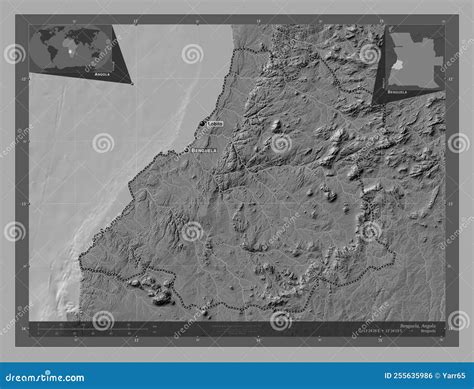 Benguela Angola Bilevel Labelled Points Of Cities Stock Illustration