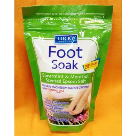 Lucky Foot Soak Spearmint And Menthol Scented Epsom Salt 544g Shopee Philippines