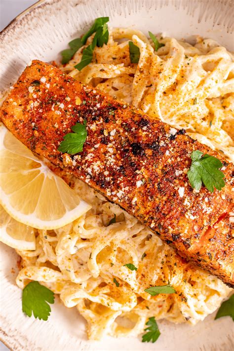 Cajun Salmon Alfredo Pasta Blackpeoplesrecipes