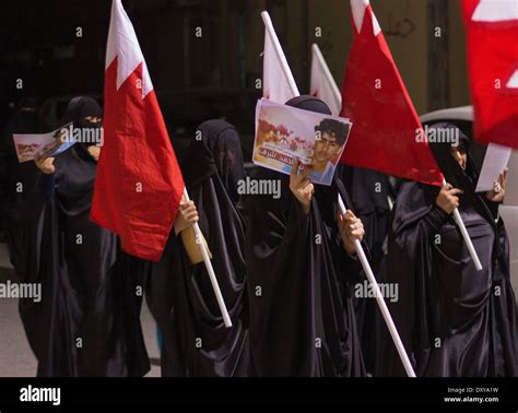 Bahrain April 1 Bahraini Women Carrying The Image Martyr Hussein Al