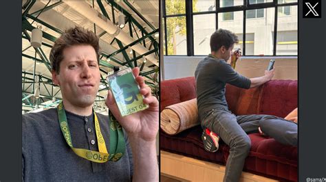 Sam Altman Invited To Openai Office Wears Guest Id Card Daily Expert