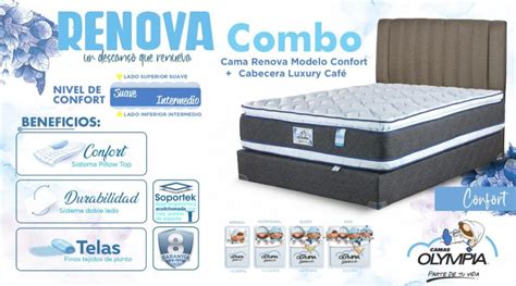 Cama Y Colchones Olympia Renova Comfort El Set Incluye Colch N Base