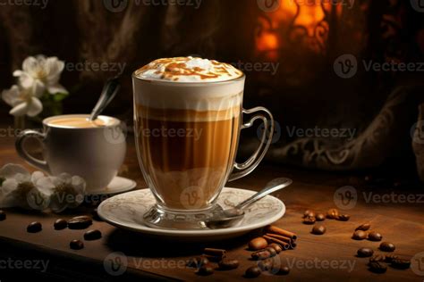 Frothy Coffee latte glass. Generate Ai 29175557 Stock Photo at Vecteezy