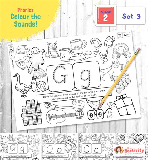 Phase 2 Set 3 Trace And Colour Activity Sheets Phase 2 Phonics Resources